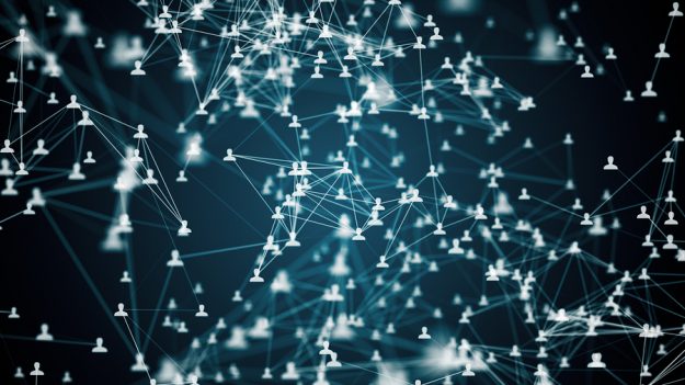 Network Connections In Social Networks 3D Illustration