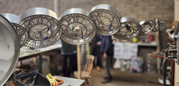 Brand new ‘Tempus Fugit’ clock which will be unveiled on the Winter Solistice at the Irish Museum of Time with wings spanning 6 metres