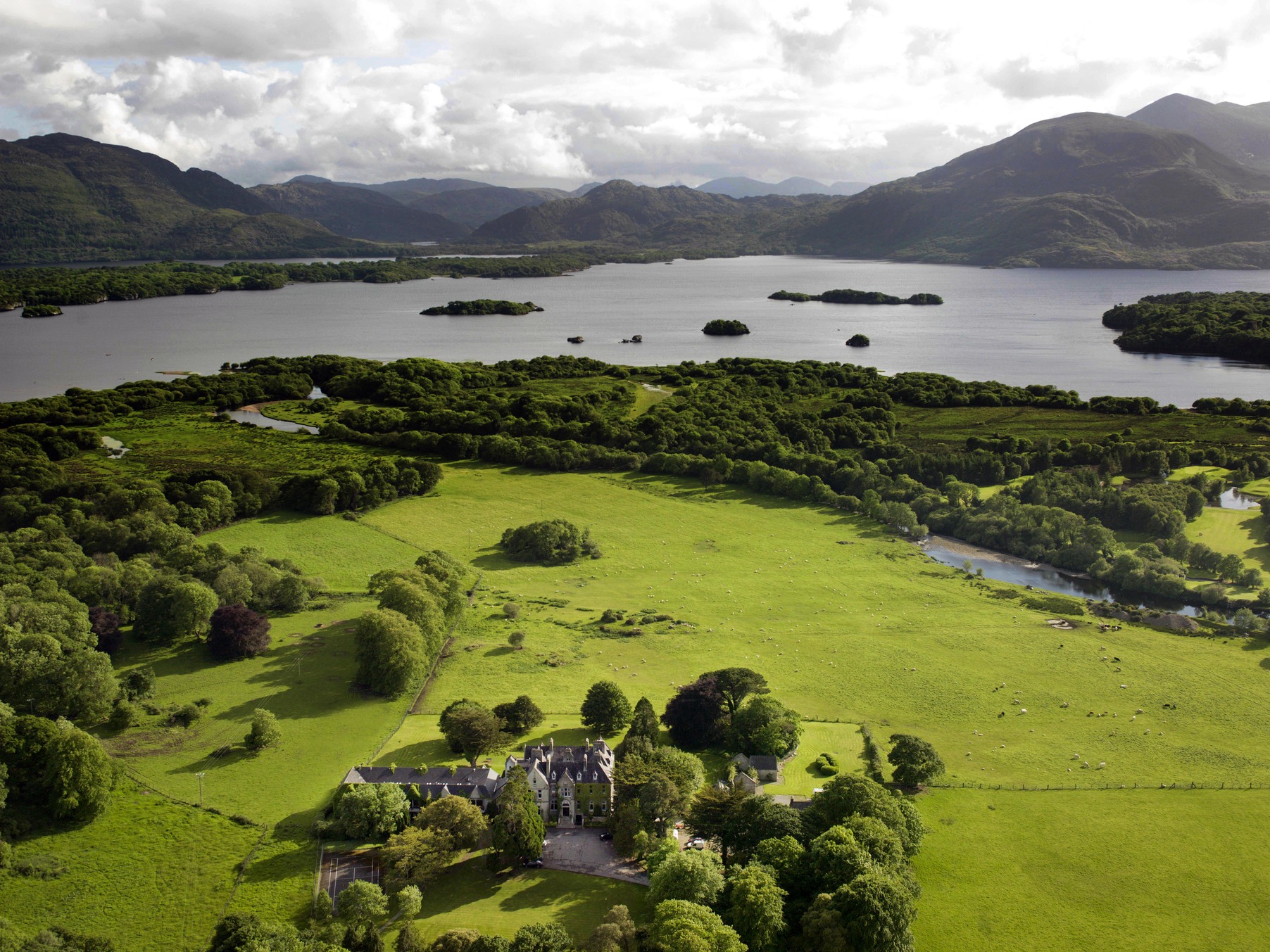 Cahernane House Hotel in Killarney National Park Aerial View (2)